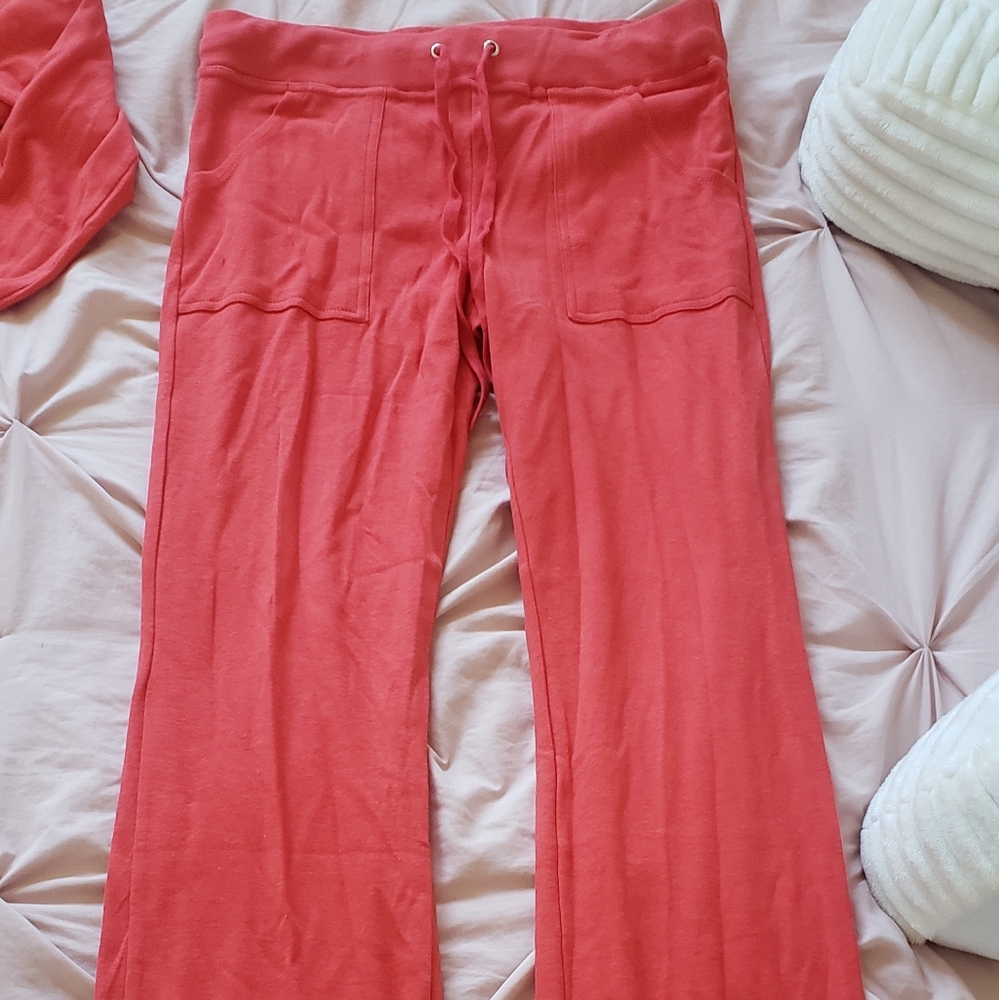 Coral lounge flare pants